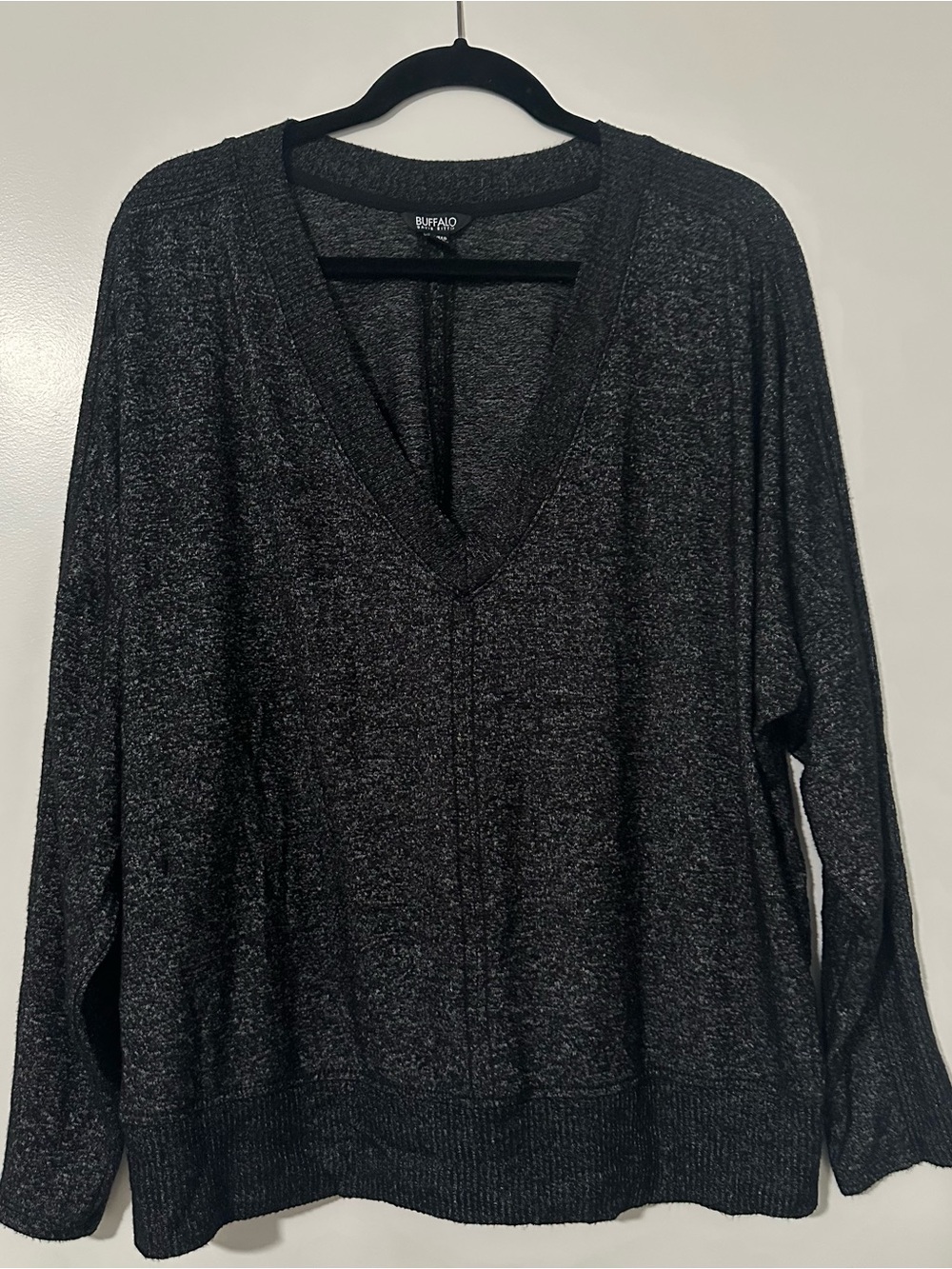 Buffalo Oversized V-Neck Sweater in Charcoal